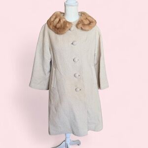 Vintage MacAuley “Freezette” Wool Coat with Real Mink Collar
